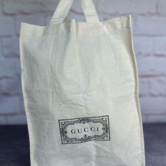 Gucci Cotton Logo Shopping Bag Tote - Picture 2 of 6